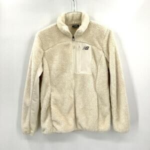 New Balance Womens‎ Synchilla Fleece Jacket Deep Pile Cream Full Zip Sz S